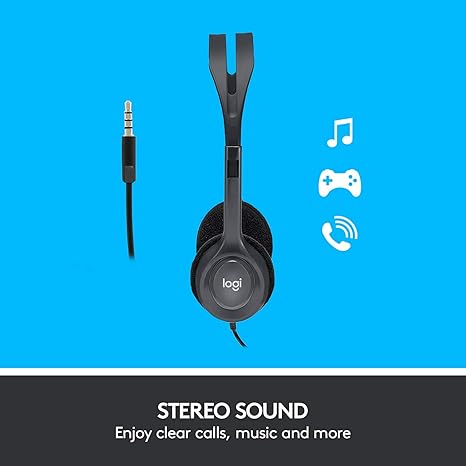 Logitech H111 Wired Headset, Stereo Headphones with Noise-Cancelling Microphone-2